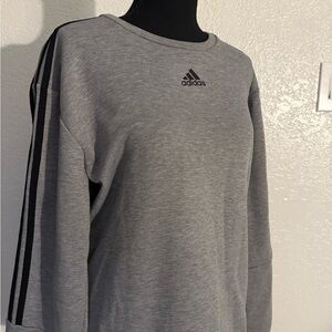 Adidas Gray Sweatshirt with Black Stripes
